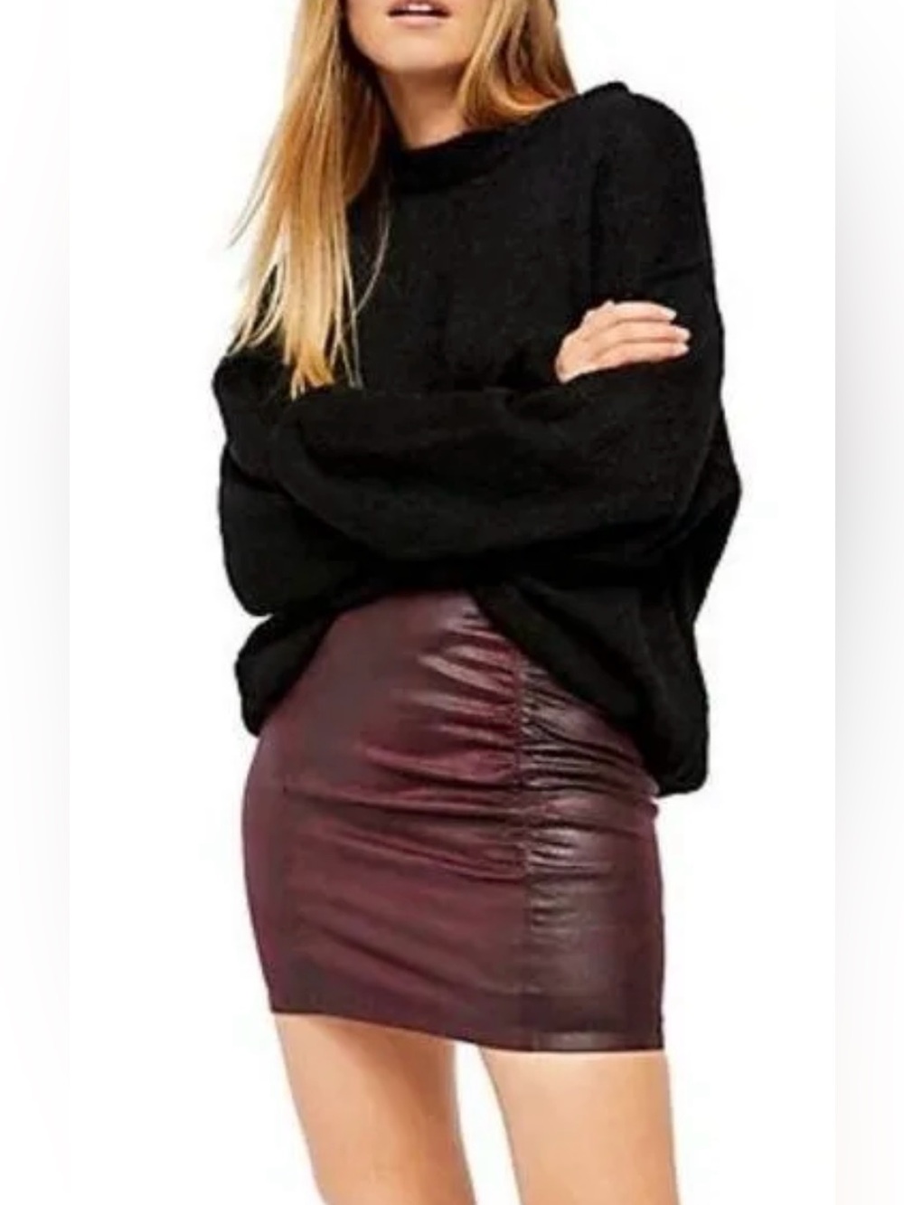 Free People Rumi Ruched Mini Skirt